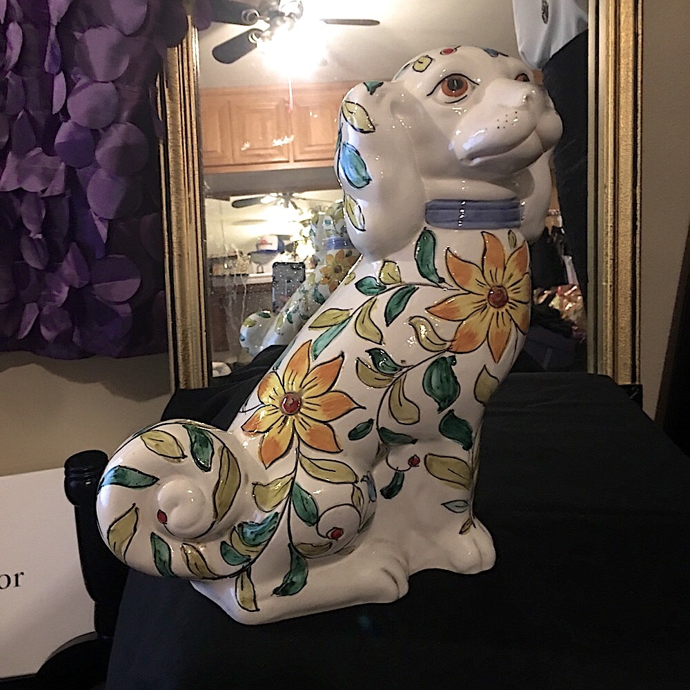 Ceramic hand painted Cocker spaniel dog Made in Italy
